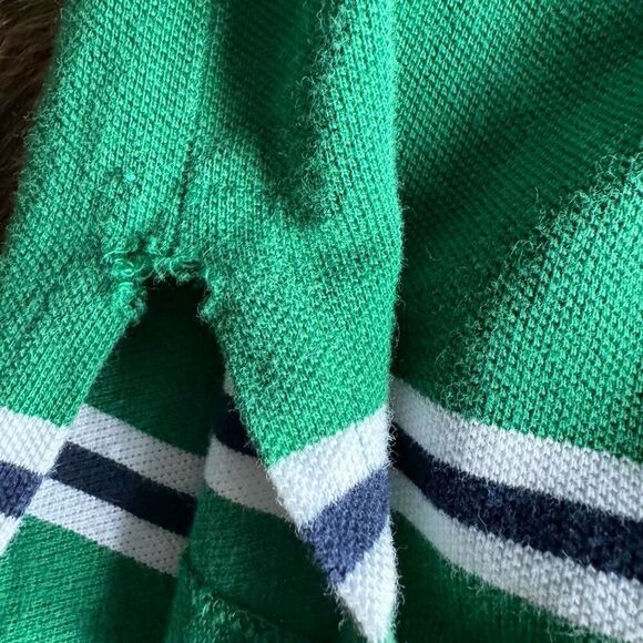 Vintage Polo Ralph Lauren Green Striped Polo Shirt XXL - Picture 7 of 8